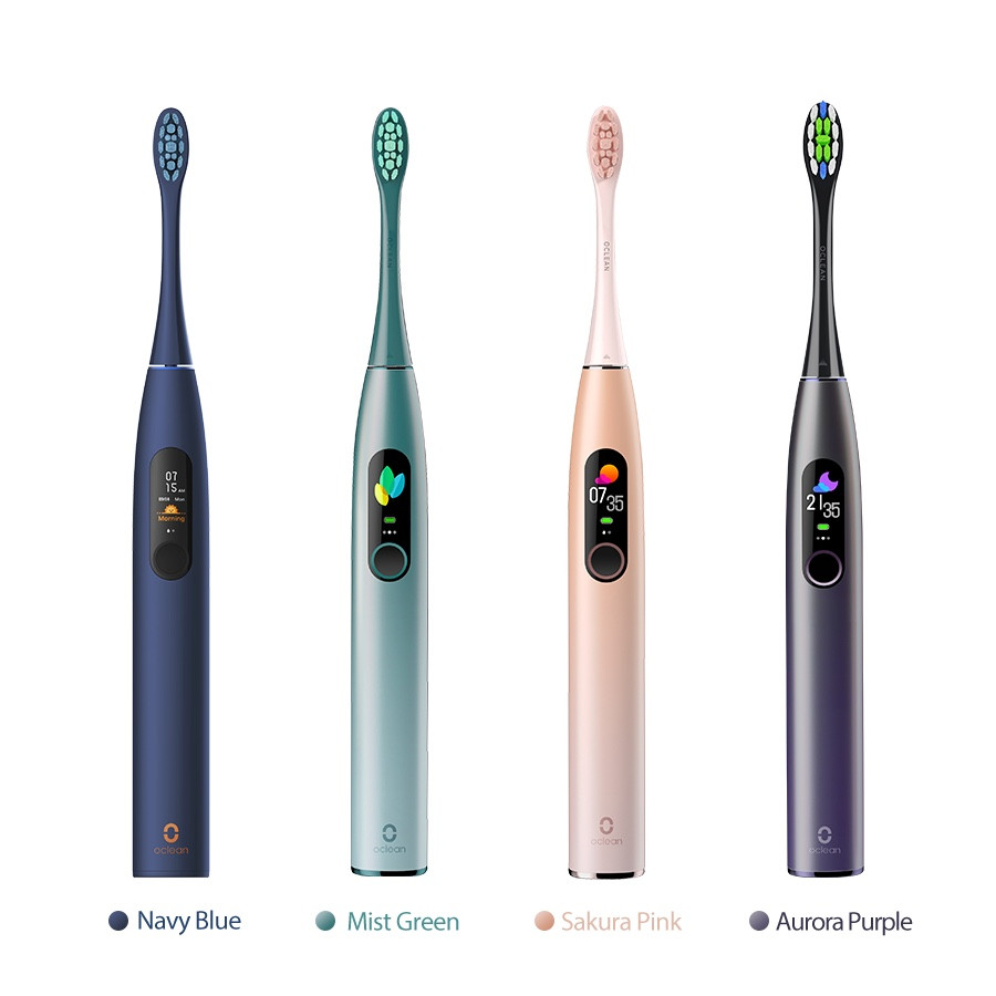 XIAOMI Oclean X Pro ultragarsinis elektrinis dantų šepetėlis Mist Green Sakura Pink Navy Blue Aurora Purple